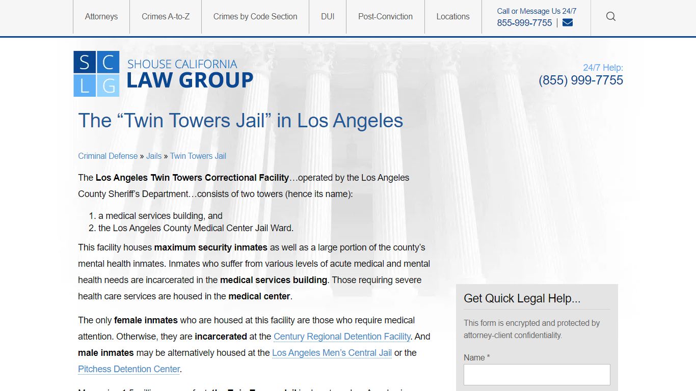 The “Twin Towers Jail” in Los Angeles - Shouse Law Group